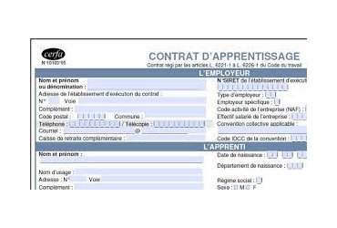 CONTRAT D’APPRENTISSAGE - Nouveau cerfa